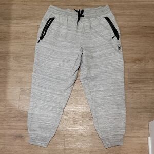 Spyder Light Heather Gray Jogger Sweatpants with Black Accents